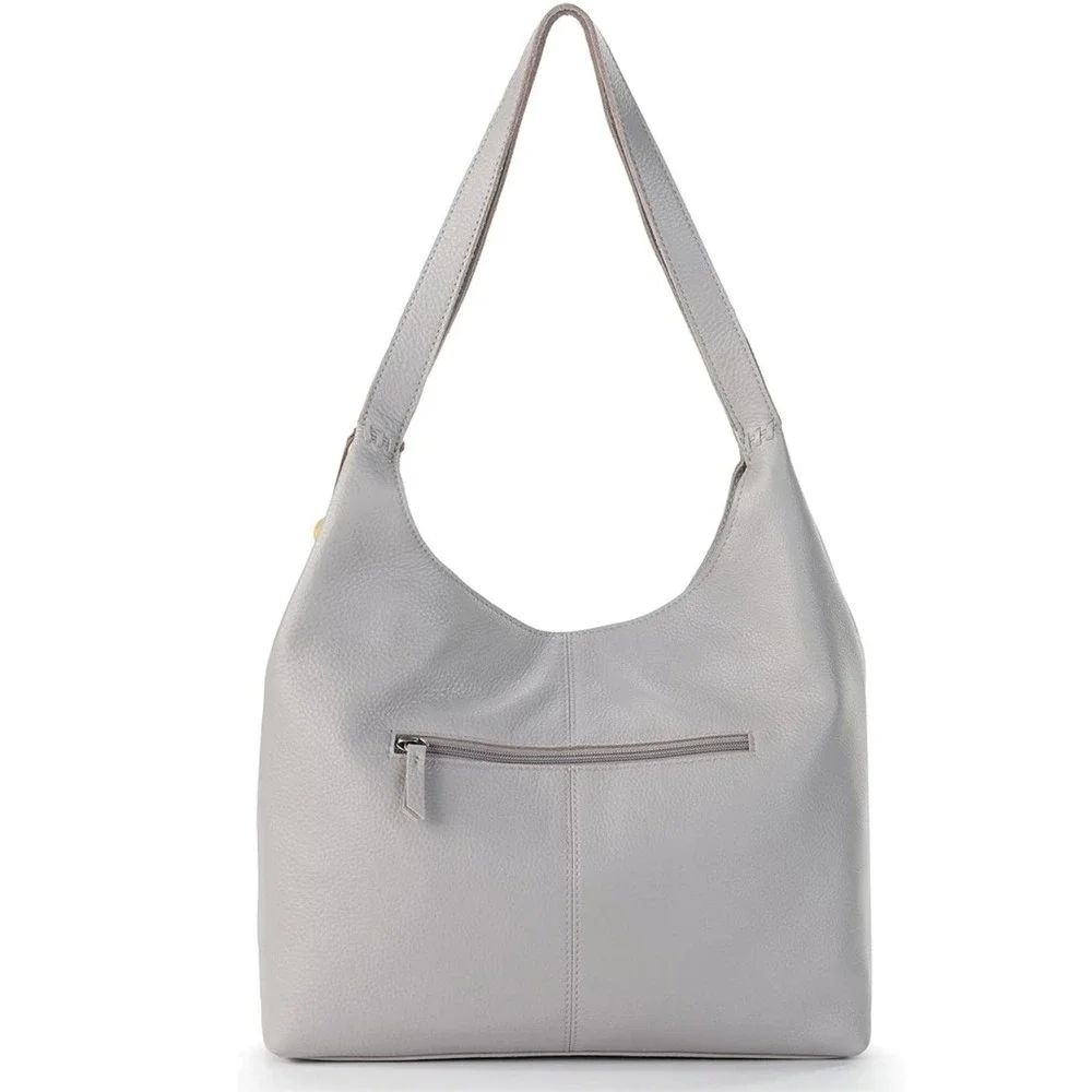 The Sak Huntley Leather Hobo Bag Light Smoke Grey Shoulder Bag NWT 108506